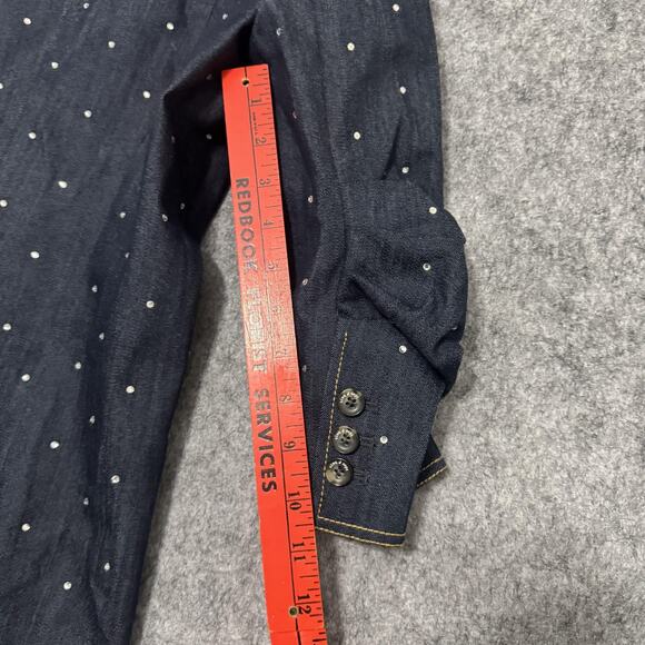 Cinq a Sept Blazer Womens 0 Blue Denim Embellished Studs Rhinestones Jacket NWT - Picture 12 of 12
